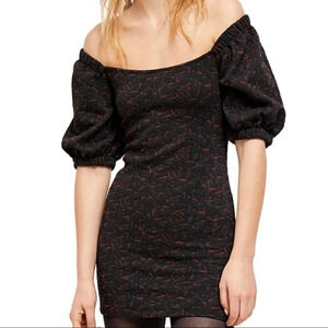 NEW Free People Puff Sleeve Off Shoulder Dress